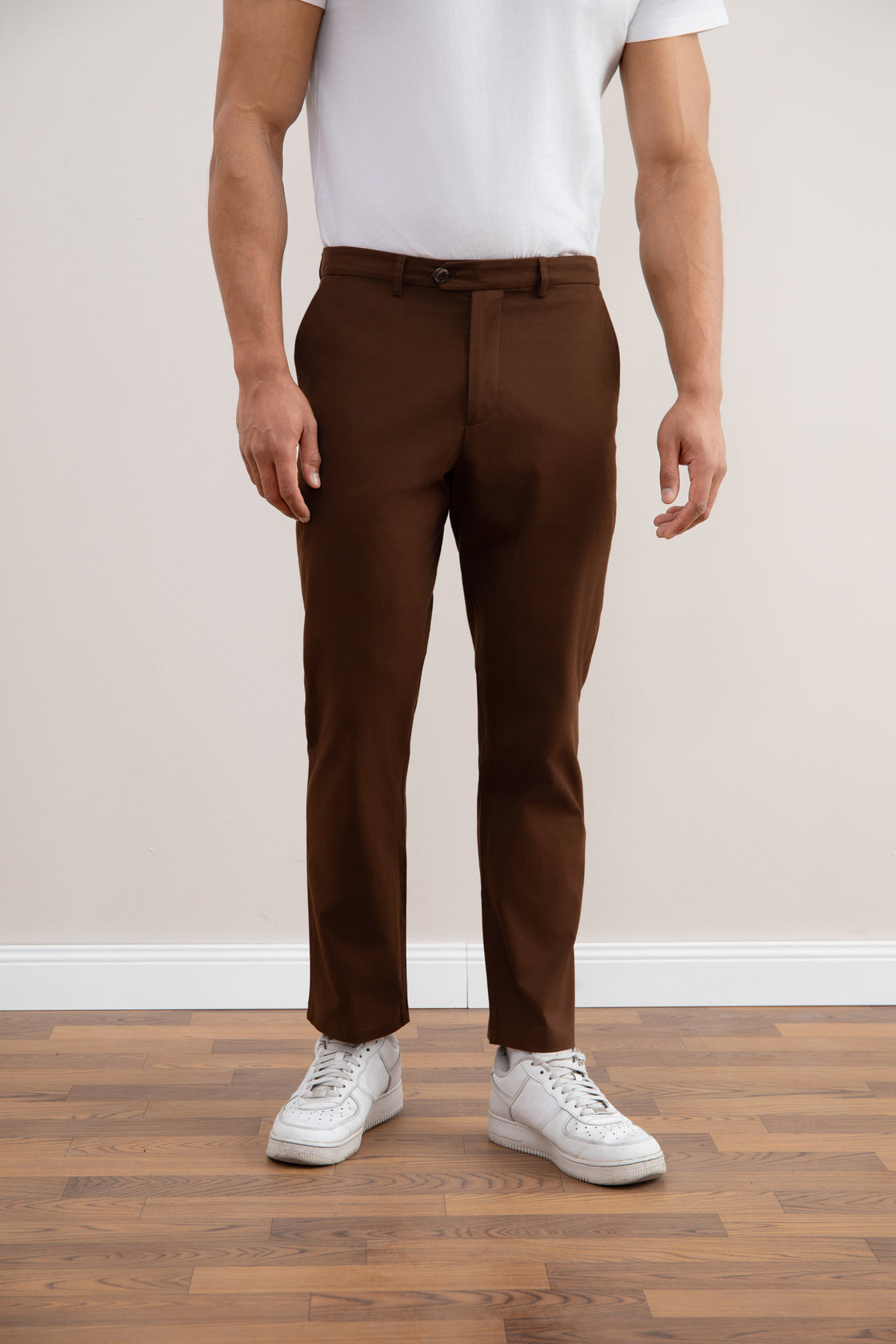 Brown Straight-Fit Chino