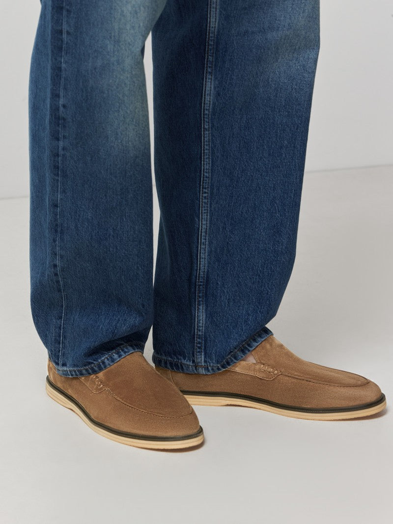 Tobacco Suede loafers