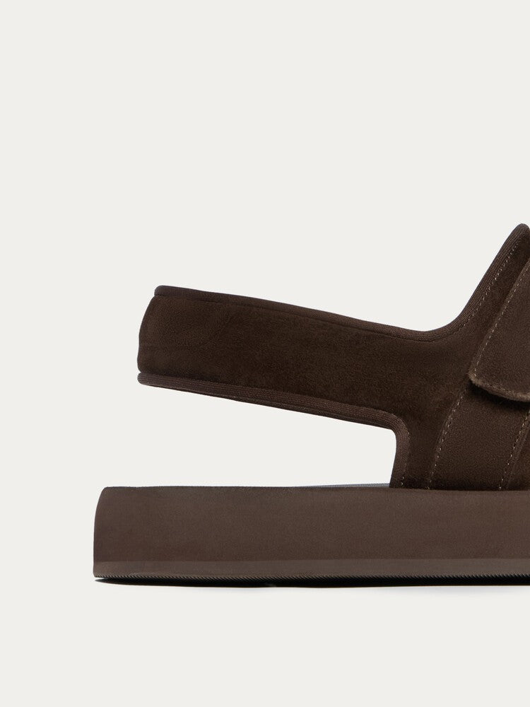 Suede Strappy Sandals Dark chocolate
