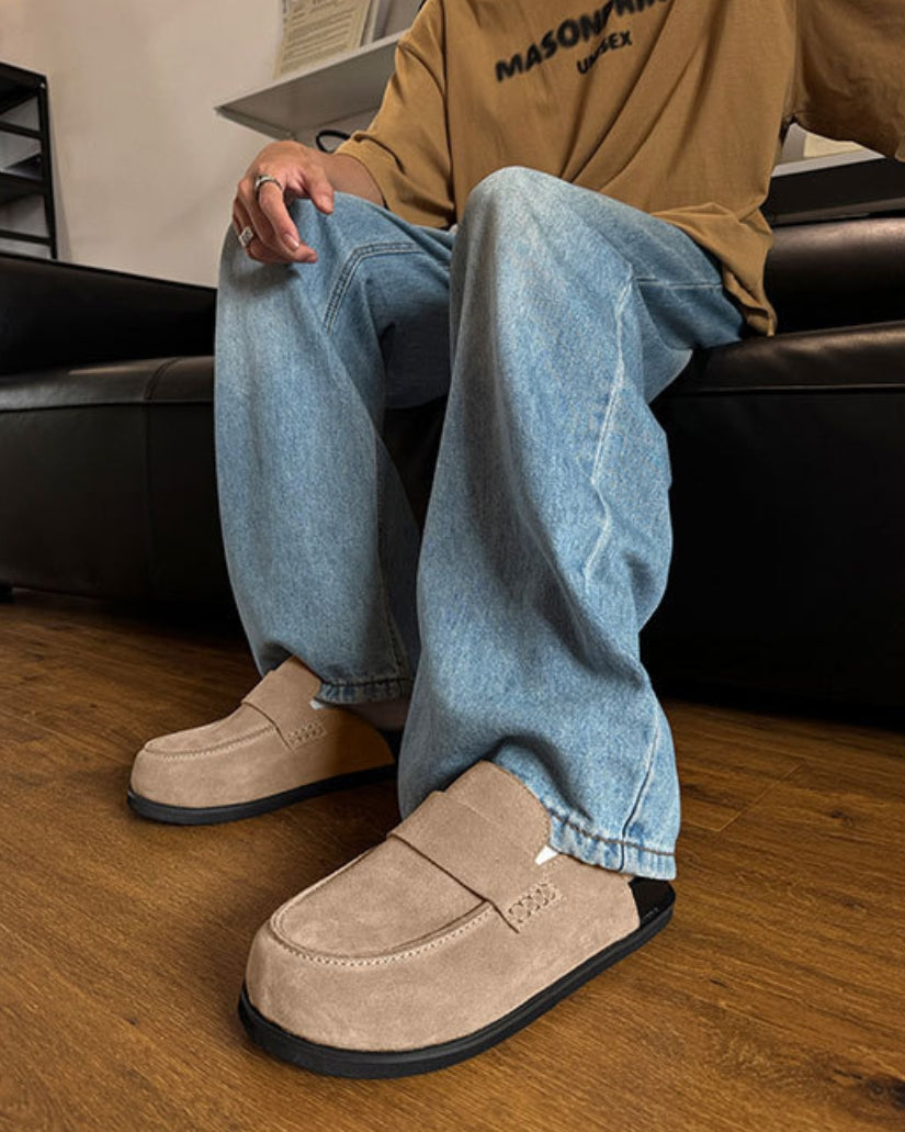 Suede Mule Loafers