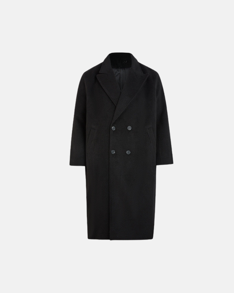 Classic Double‑Breasted Wool Overcoat