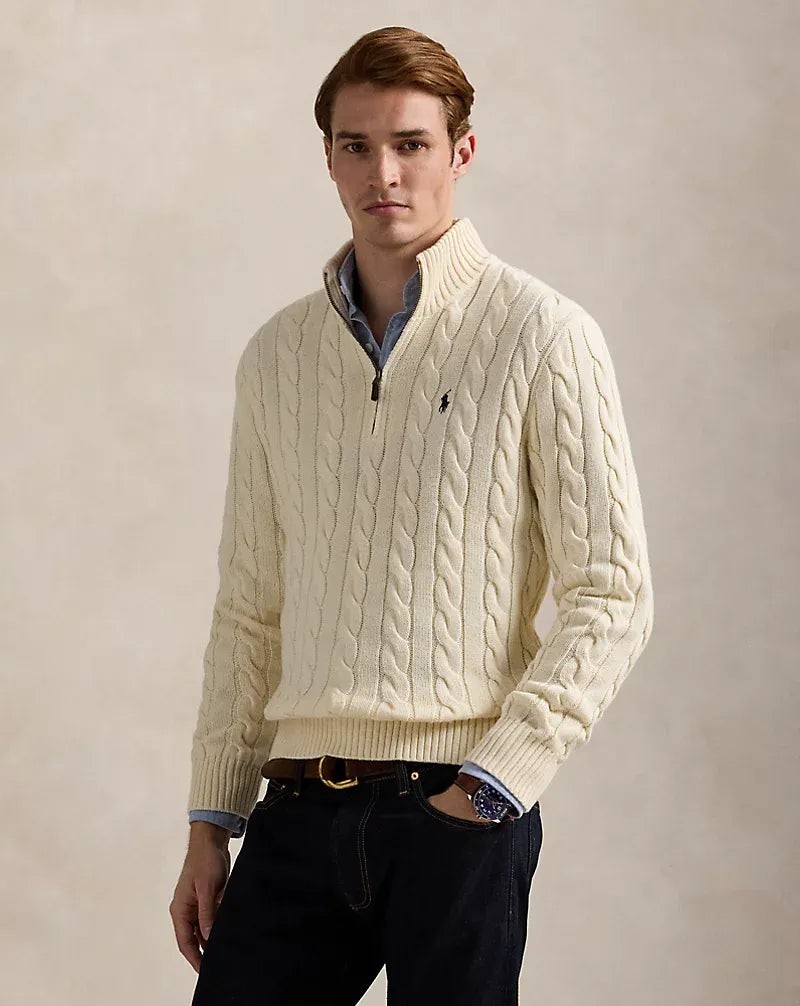 60% OFF | Polo Half Zip Sweater