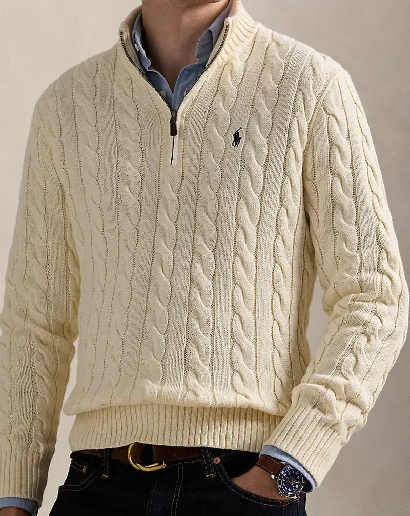 60% OFF | Polo Half Zip Sweater