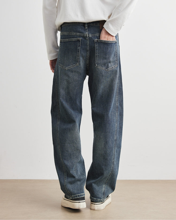 Dark Indigo Vintage Wash Wide-Leg Jeans