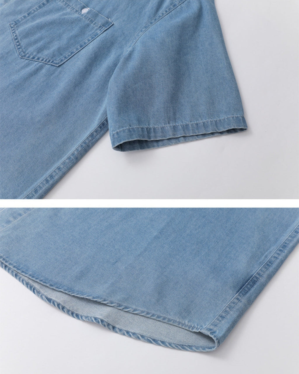 Classic Short-Sleeve Denim Shirt