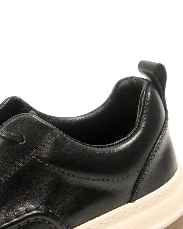 The Black Moc-Toe Leather Sneaker
