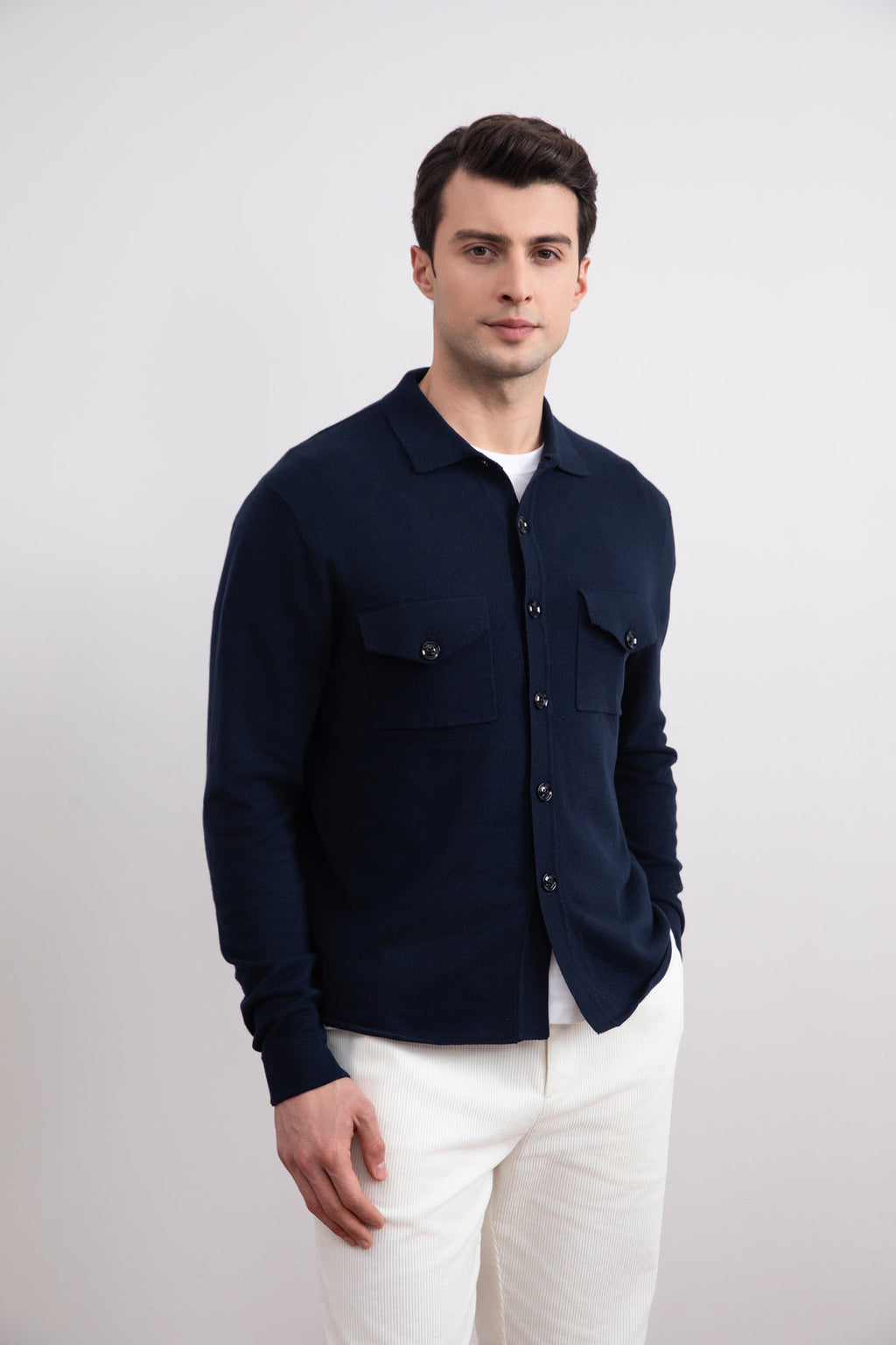 Navy Flap-pocket Overshirt