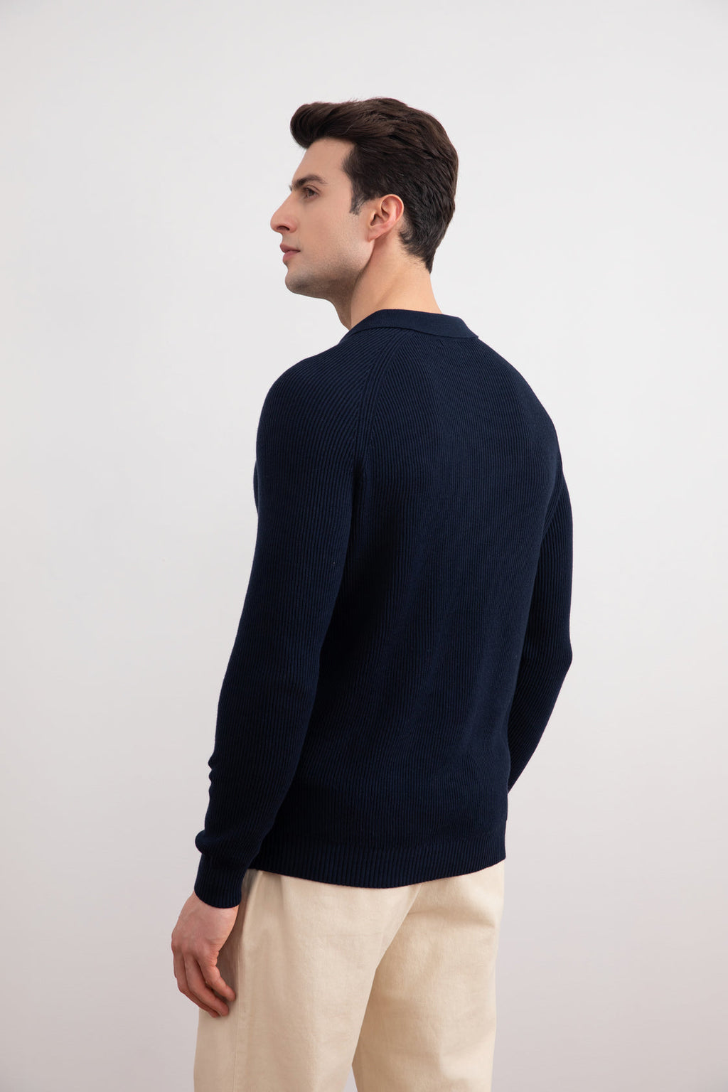 Navy English Rib Polo Shirt