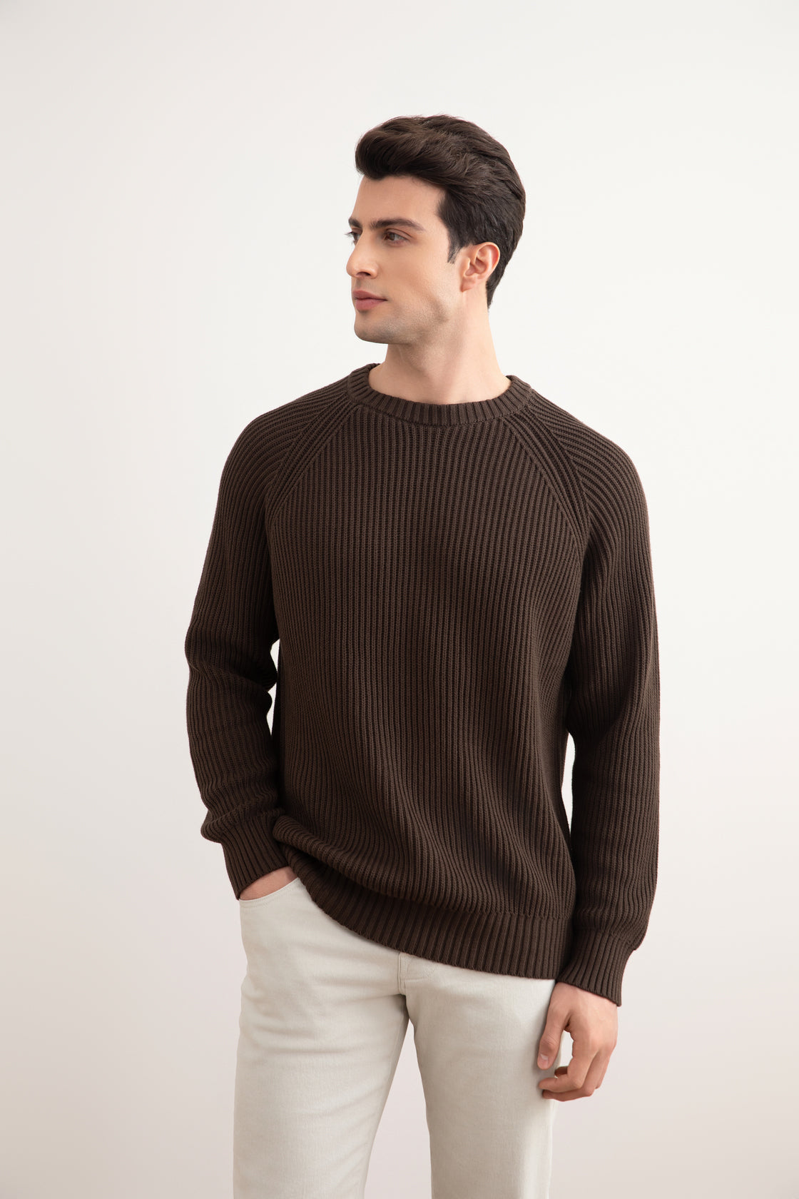 Brown English Rib Crewneck