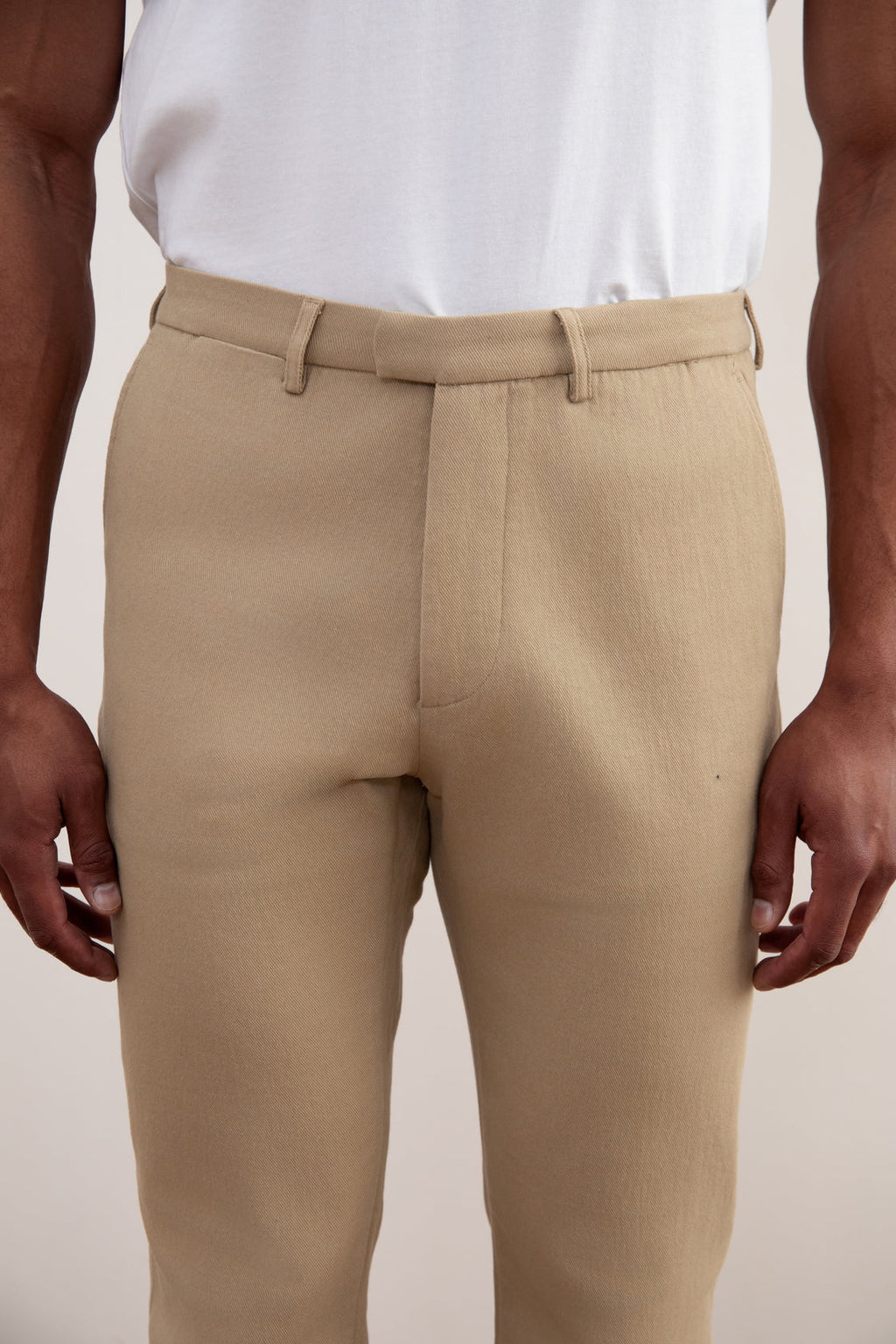 Tan Straight-Fit Winter Pants
