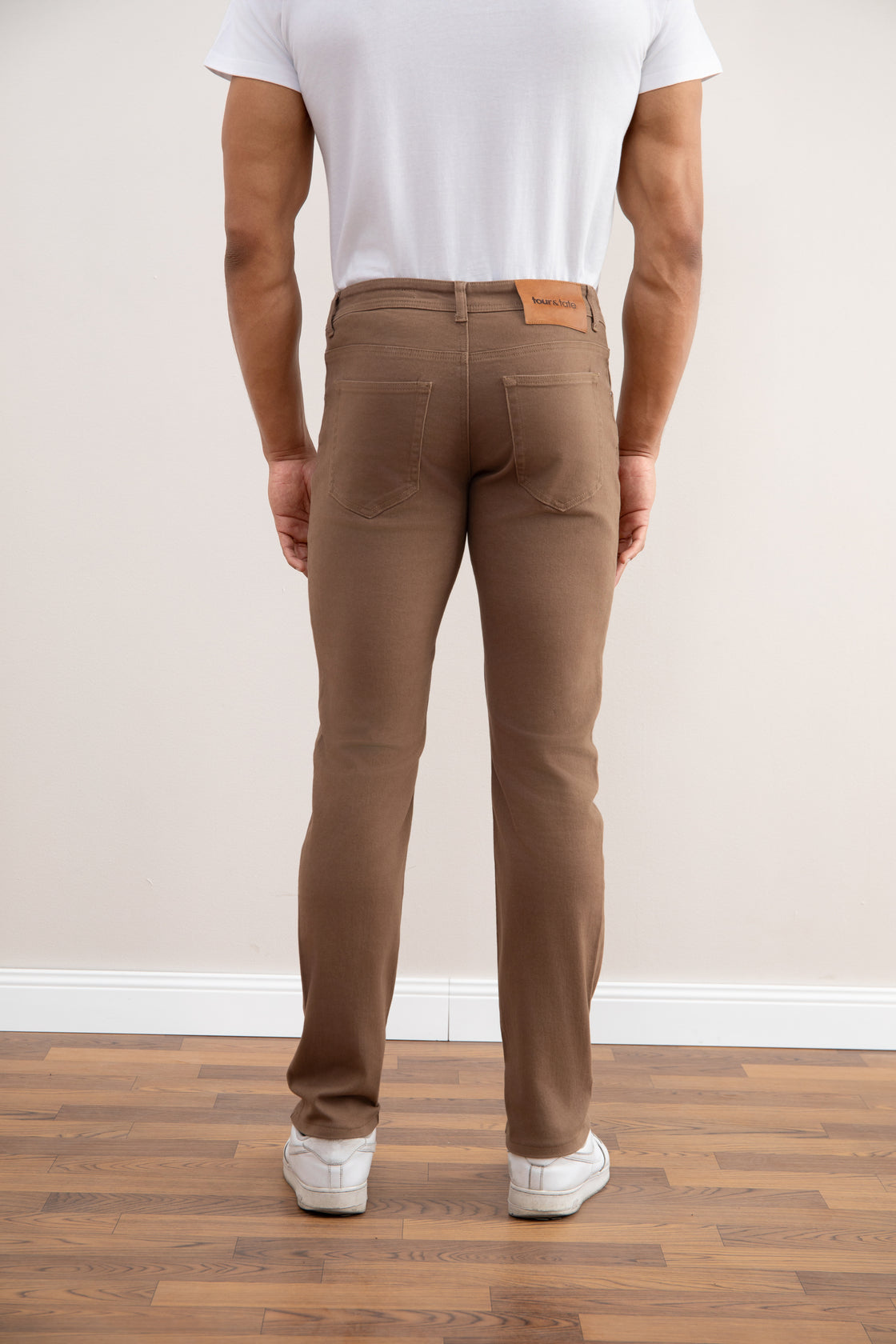 Dark Taupe Stretch Five-pockets Jeans