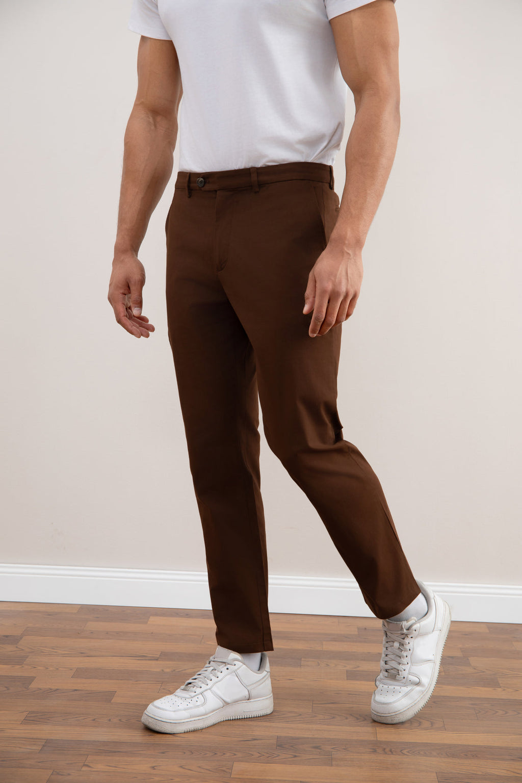 Brown Straight-Fit Chino