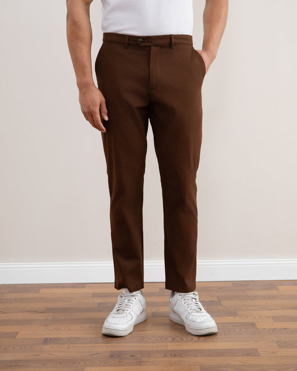 Brown Straight-Fit Chino