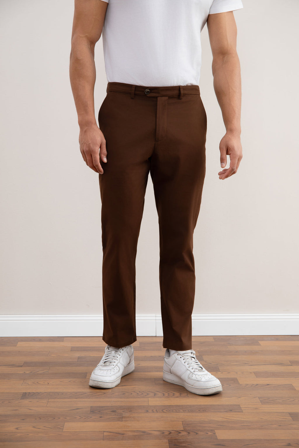 Brown Straight-Fit Chino