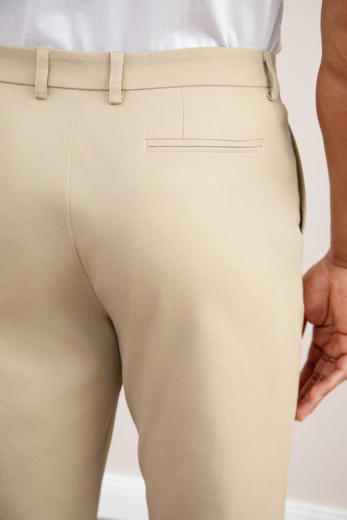 Beige Straight-Fit Chino