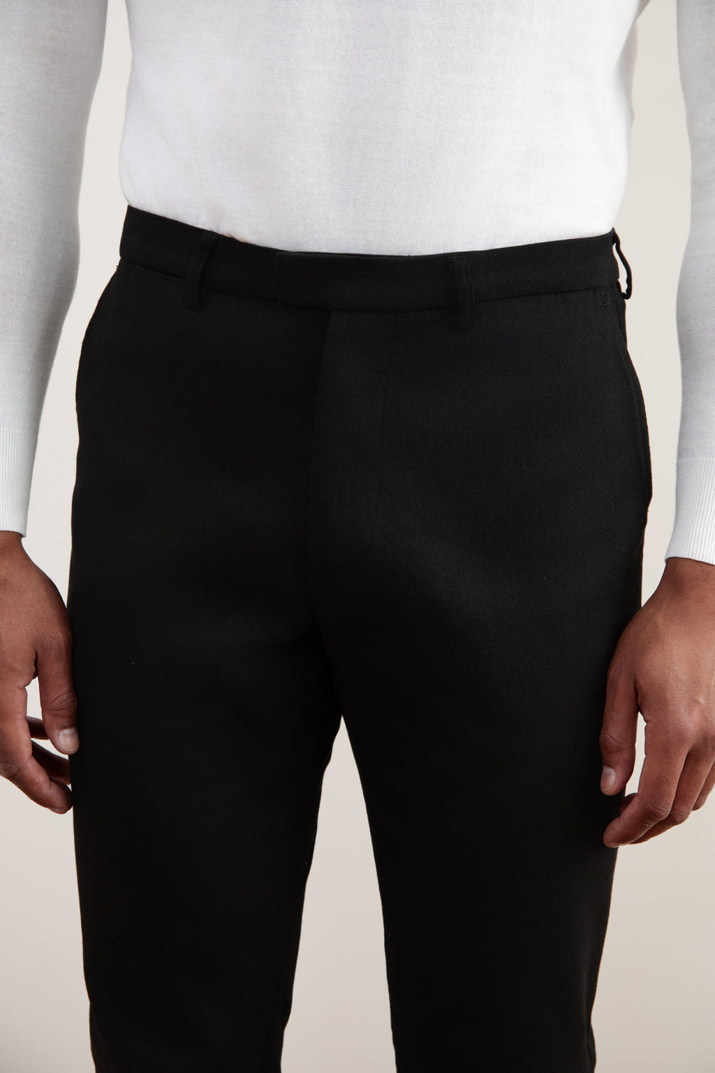Black Straight-Fit Winter Pants