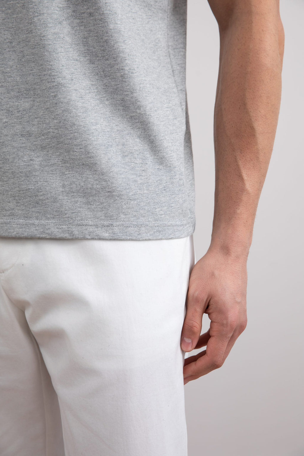 Grey Mélange Slim fit Crew-neck T-shirt