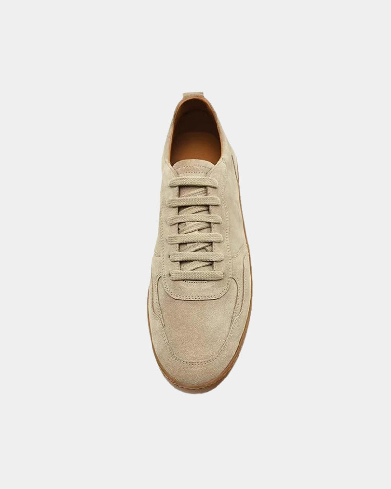 Suede Low‑Top Sneaker - Beige