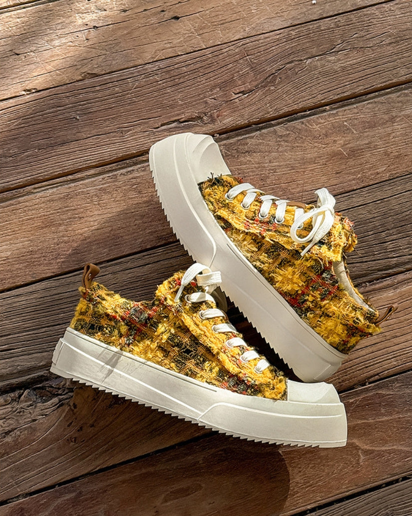Mosaic Tweed Platform Sneakers