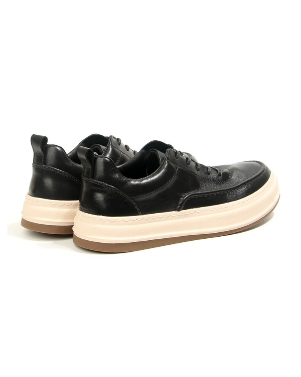 The Black Moc-Toe Leather Sneaker