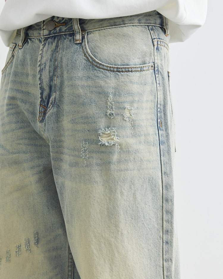 FT Vintage Washed Wide-Leg Jeans