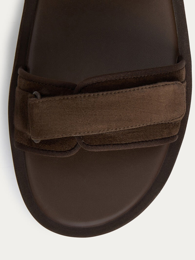 Suede Strappy Sandals Dark chocolate