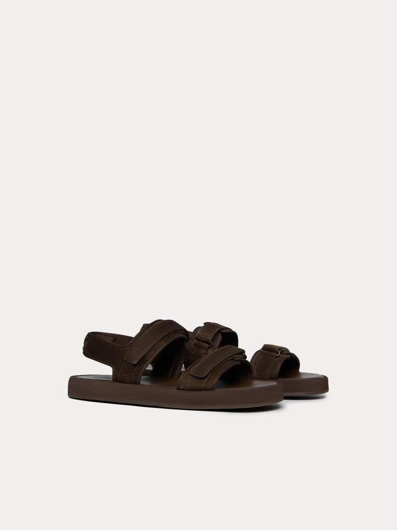 Suede Strappy Sandals Dark chocolate