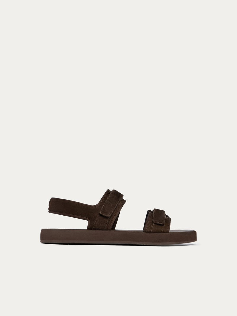Suede Strappy Sandals Dark chocolate
