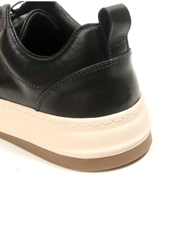 The Black Moc-Toe Leather Sneaker
