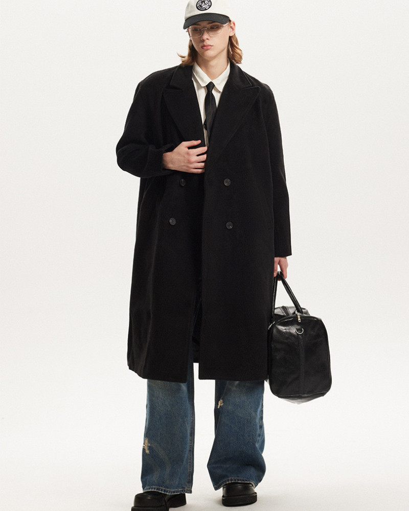 Classic Double‑Breasted Wool Overcoat