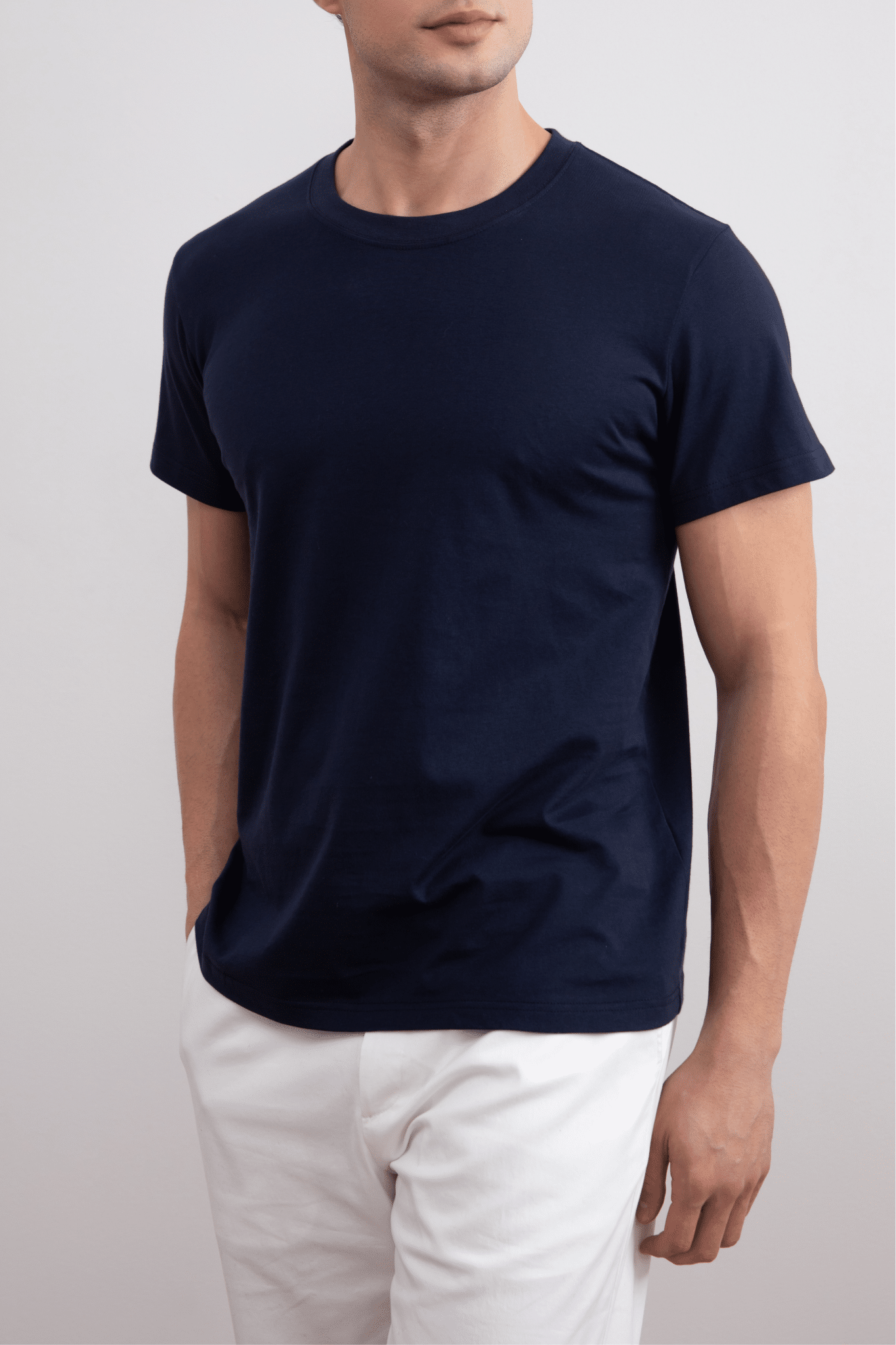 Navy Slim fit Crew-neck T-shirt