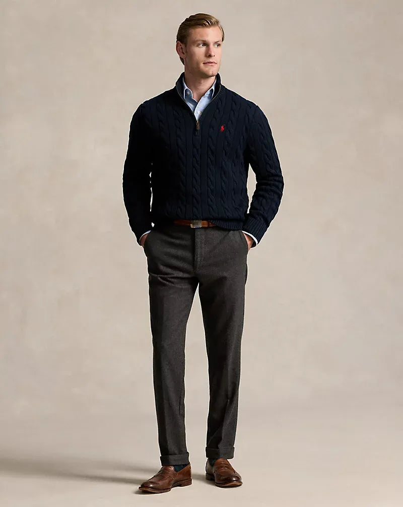 60% OFF | Polo Half Zip Sweater